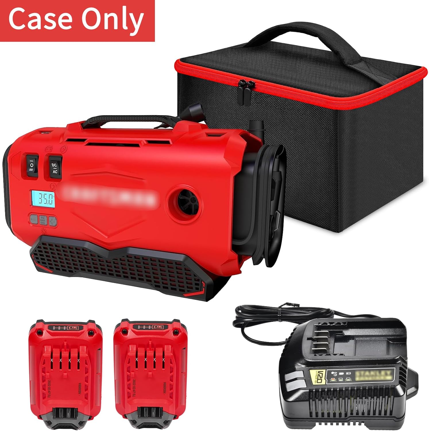 Air Compressor Bag Compatible with Craftsman V20 Tire Inflator (CMCE520B). Tire Inflator Case Travel Carrying Storage Holder Portable Organizer for Craftsman 20v Batteries and Charger (Box Only)