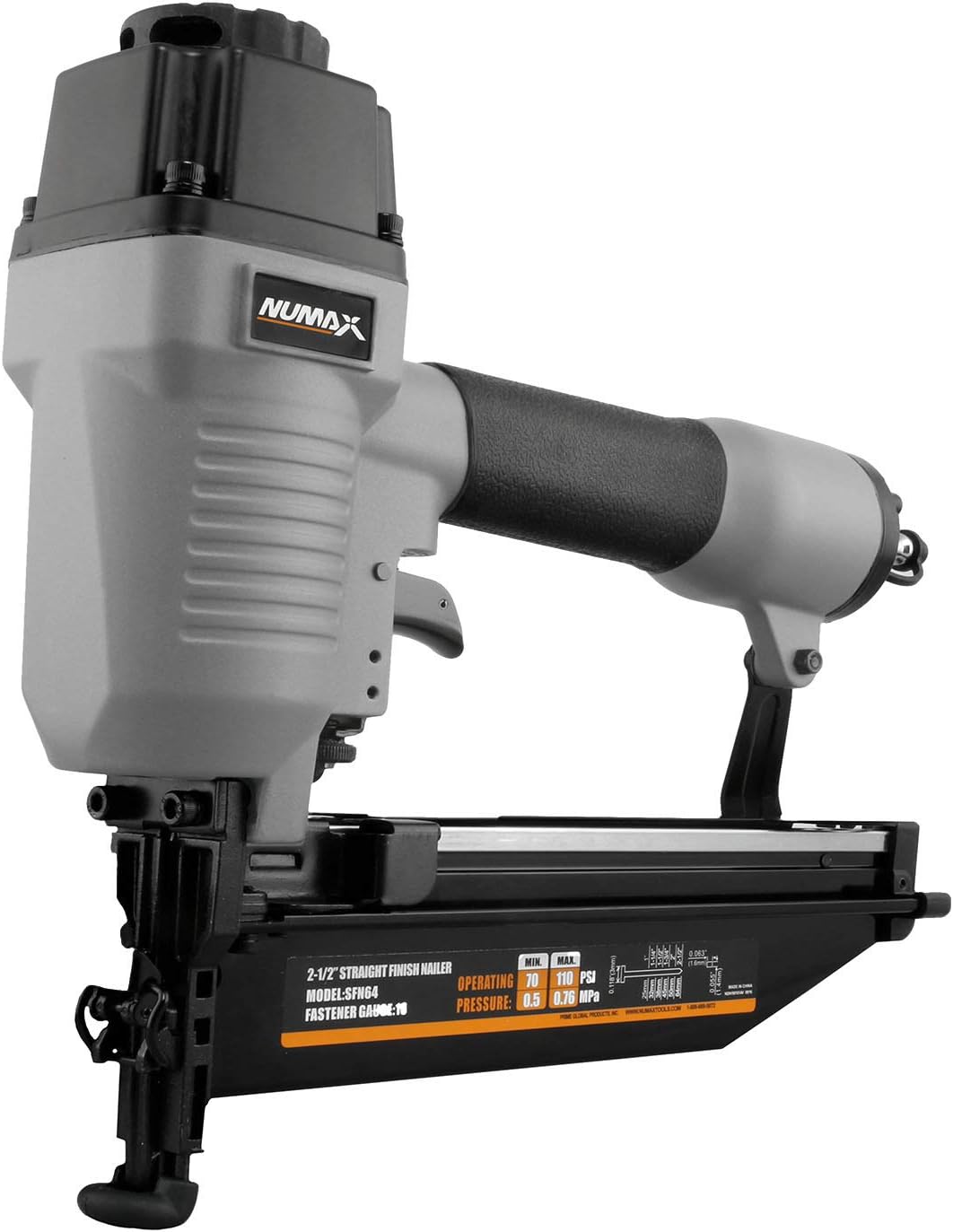 NuMax SFN64 Pneumatic 16-Gauge 2-1/2 Straight Finish Nailer