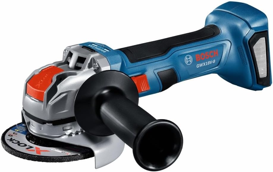 BOSCH GWX18V-8N 18V X-LOCK Brushless 4-1/2 In. Angle Grinder with Slide Switch (Bare Tool),Blue