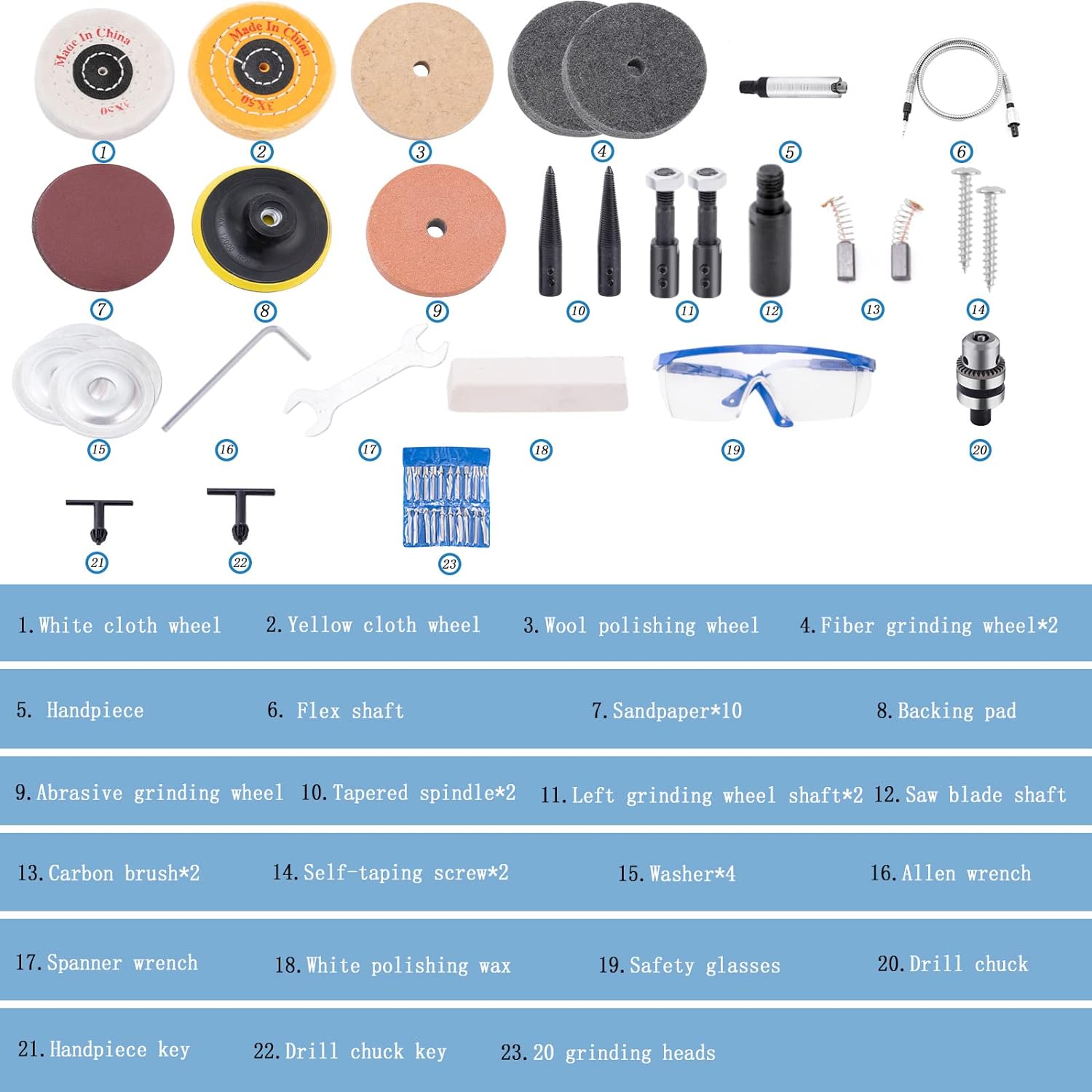 DZQ Jewelry Polisher w/Flex Shaft,Multifunctional Bench Grinder Sander 750W,Lathe Buffing Machine 10,000Rpm,Jewelry Buffer Polisher for Jewelry Making, Woodcrafting, Dental, Manual DIY 61Pcs Accs