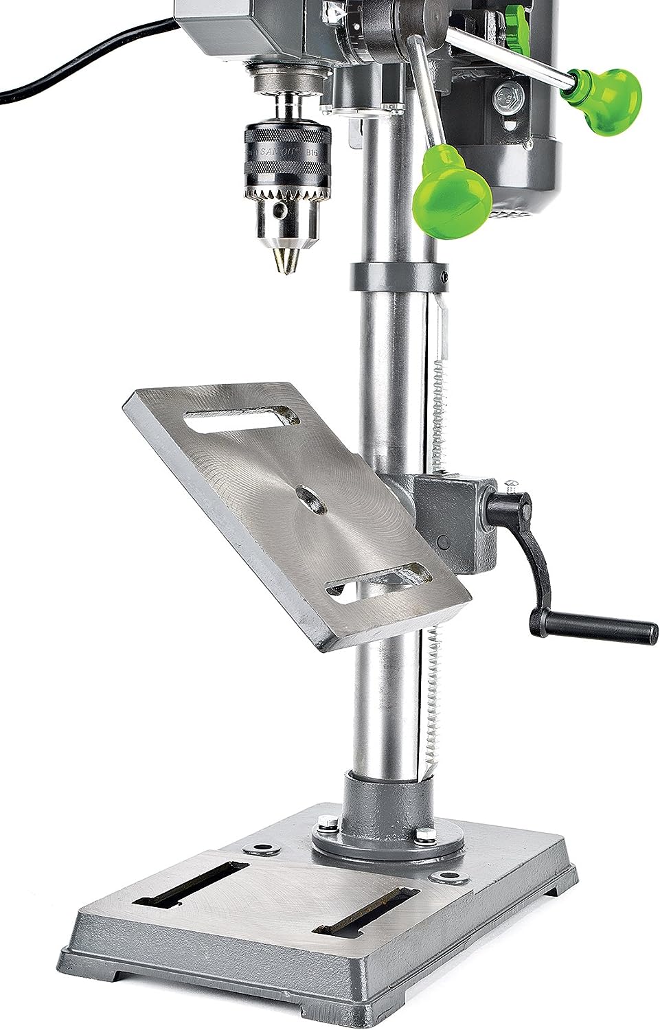 Genesis GDP1005A 10 5-Speed 4.1 Amp Drill Press with 5/8 Chuck, Integrated LED Work Light, and Table that Rotates 360° and Tilts 0-45°