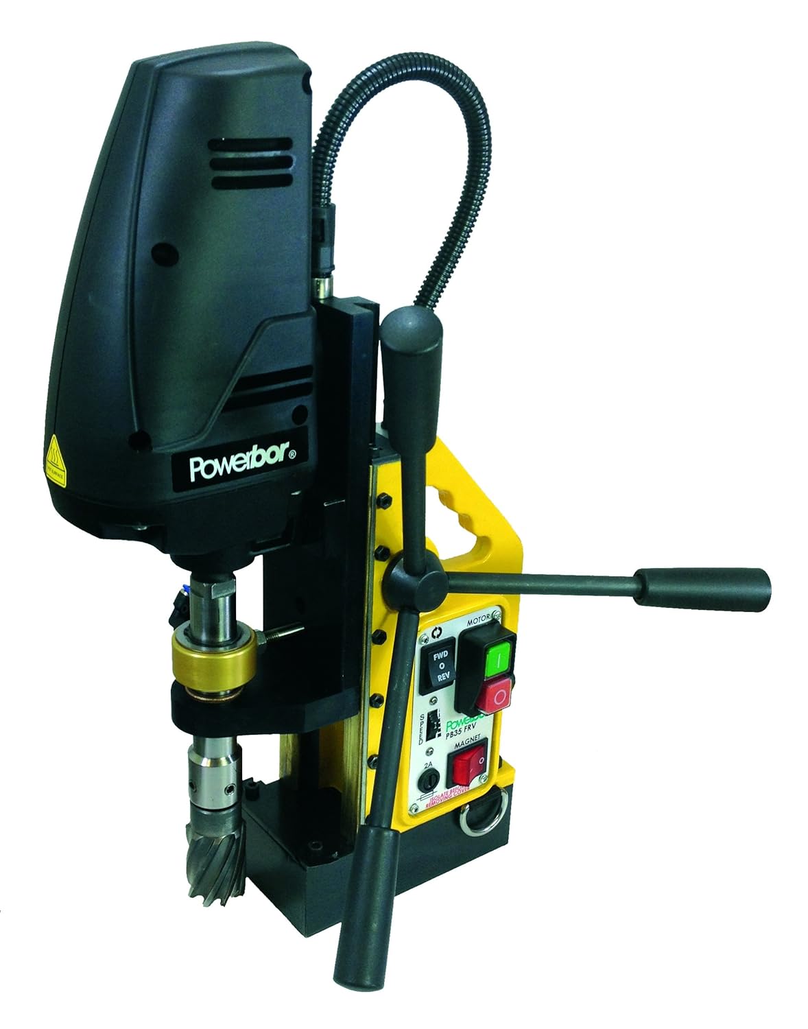 GJ Hall Tools PB35FRV Powerbor Electromagnetic Drill Press, 1-3/8 (HSS)/1.1/2 (TCT) Cutting Capacity, 110V