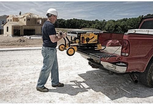 DEWALT Table Saw, 10 Inch, 32-1/2 Inch Rip Capacity, 15 Amp Motor, With Rolling/Collapsible Stand (DWE7491RS)