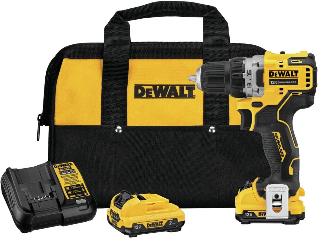 DEWALT XTREME 12V MAX* Cordless Drill / Driver Kit, 3/8-Inch (DCD701F2)