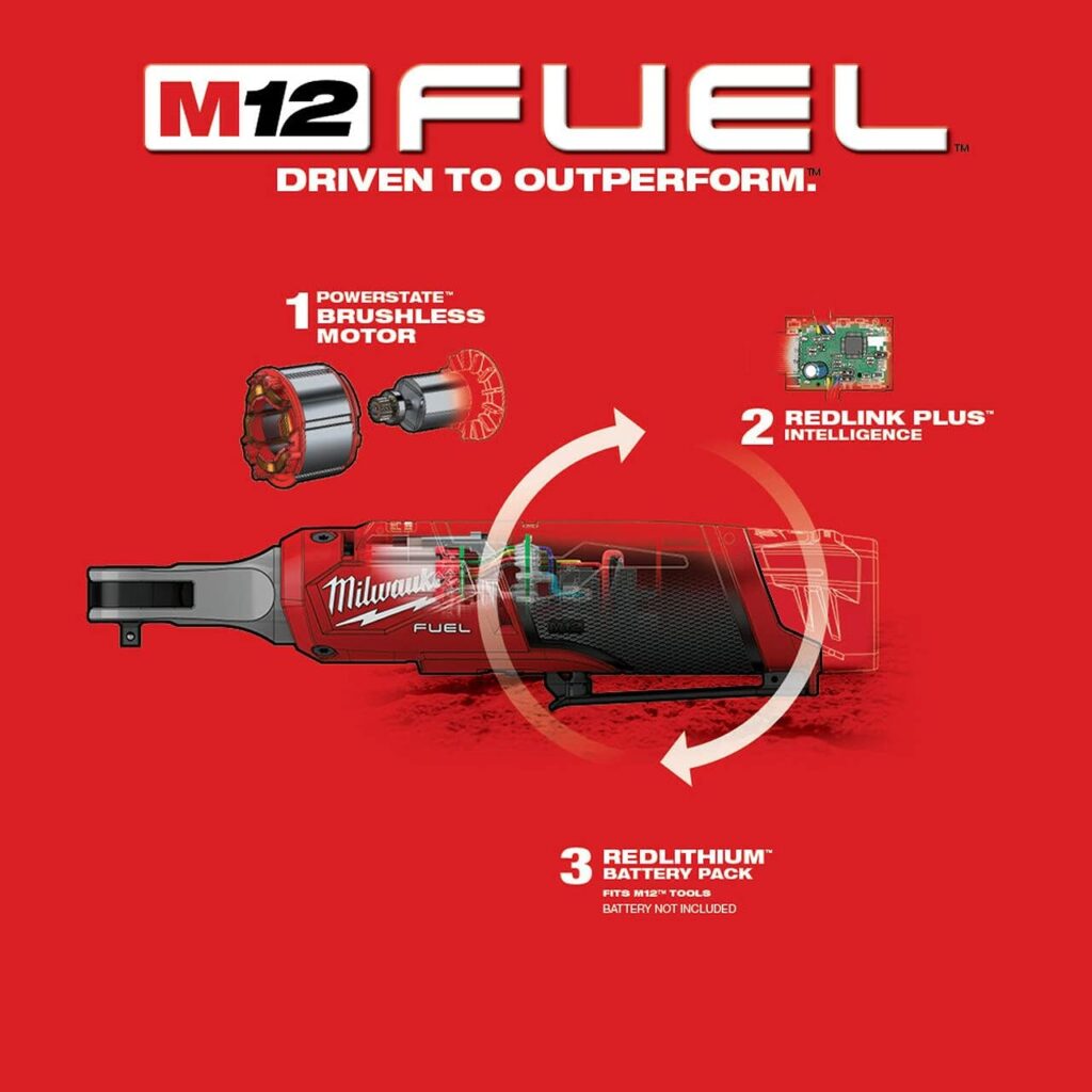 Milwaukee 2566-20 M12 FUEL Brushless Lithium-Ion 1/4 in. Cordless High Speed Ratchet (Tool Only)