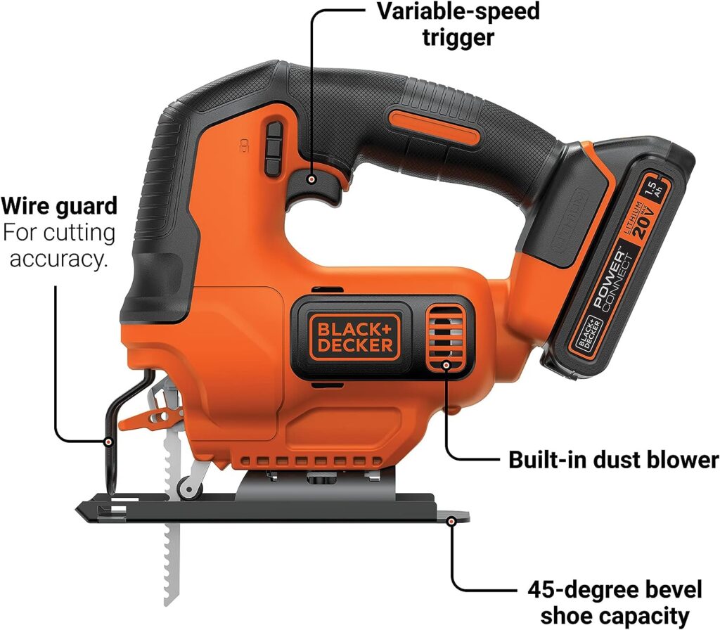 BLACK+DECKER 20V MAX* POWERCONNECT Cordless Jig Saw (BDCJS20C)