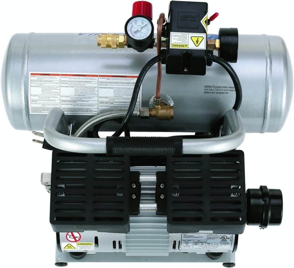 California Air Tools 2010A Ultra Quiet and Oil-Free 1.0 HP 2.0-Gallon Aluminum Tank Air Compressor,Silver