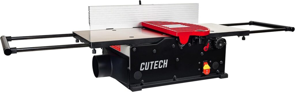 Cutech 401120HI 12-Inch Spiral Cutterhead Benchtop Jointer with Cast Iron Tables, 24 Tungsten Carbide Inserts, Extra Long 24 Fence, Additional Fence Brackets and a 12-amp Motor