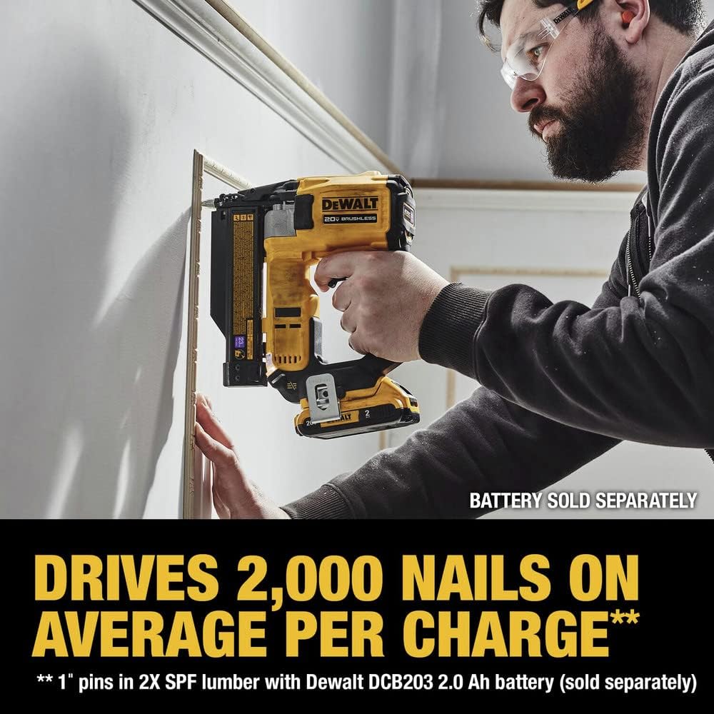 DEWALT ATOMIC Compact Series™ 20V MAX* Brushless Cordless 23 Ga. Pin Nailer (Tool Only) (DCN623B)