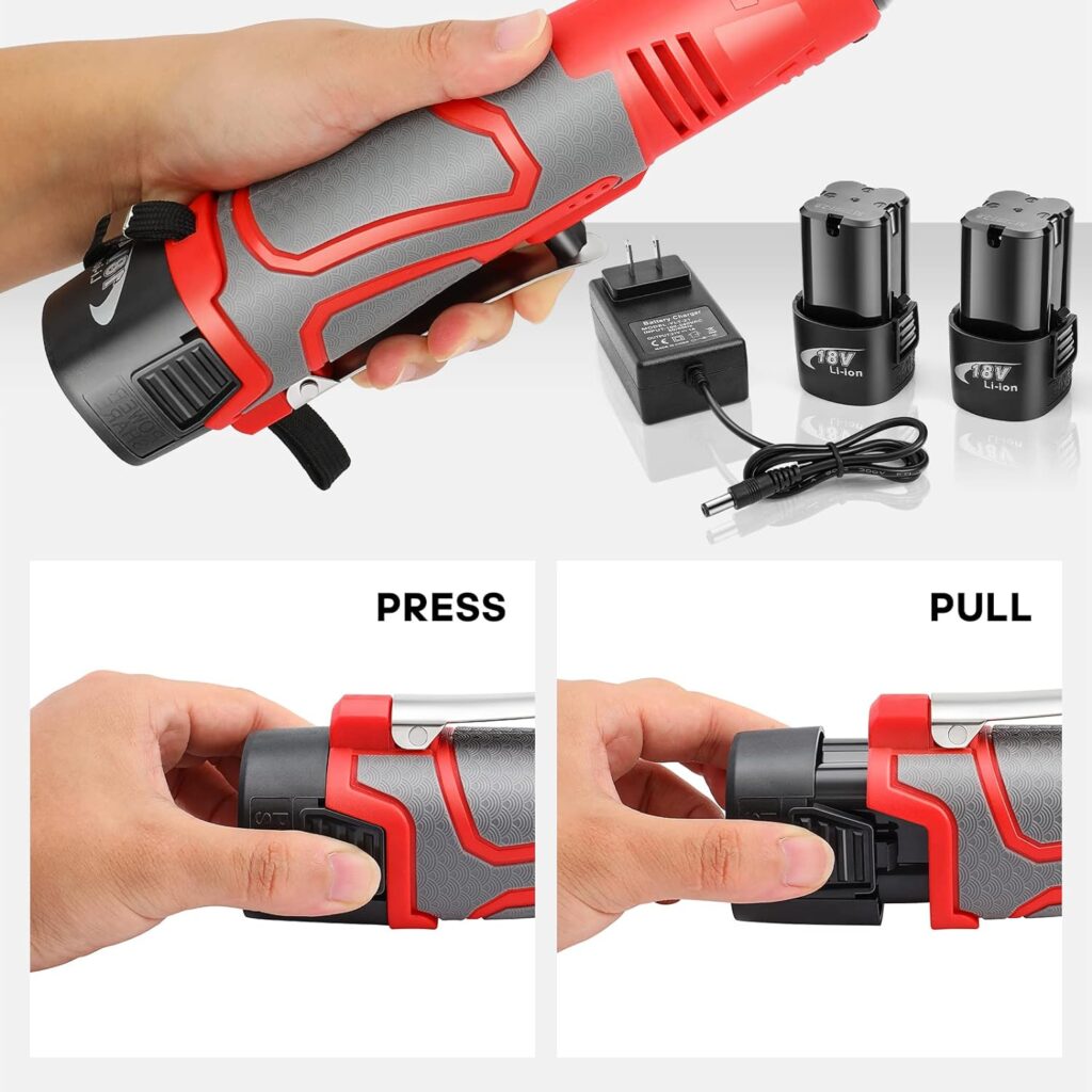 GYZJ 𝟏𝟖𝐕 Extended Cordless Ratchet Wrench 𝟑/𝟖 Electric Wrenches Set 45 ft-lbs 400RPM Power, 𝟐 Battery 2.0Ah Lithium-Ion, 𝟕 Sockets (10/11/12/13/14/15/17mm) And Charger, Variable Speed Trigger