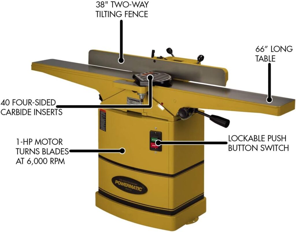 Powermatic 1791317K 54HH 6-Inch Jointer with helical cutterhead with Powermatic 2042374 Mobile Base