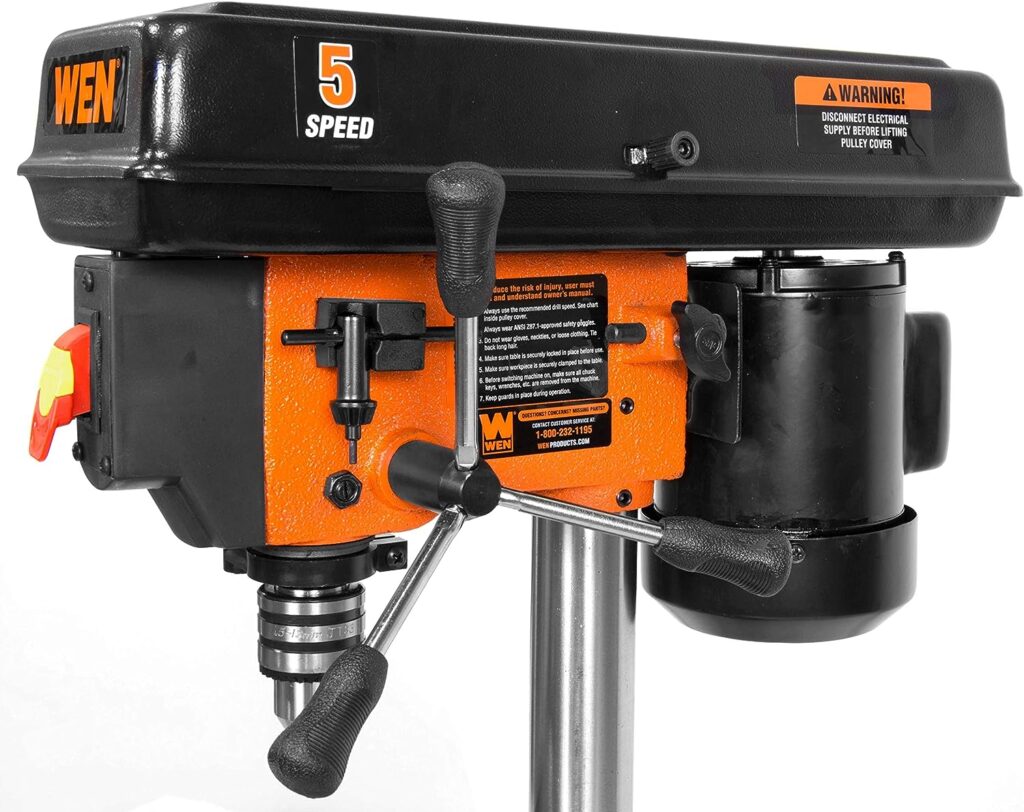 WEN 4206T 2.3-Amp 8-Inch 5-Speed Cast Iron Benchtop Drill Press,Black,Orange