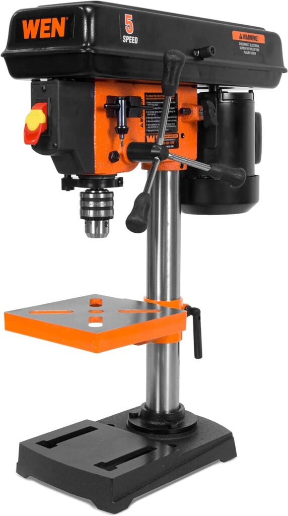 WEN 4206T 2.3-Amp 8-Inch 5-Speed Cast Iron Benchtop Drill Press,Black,Orange