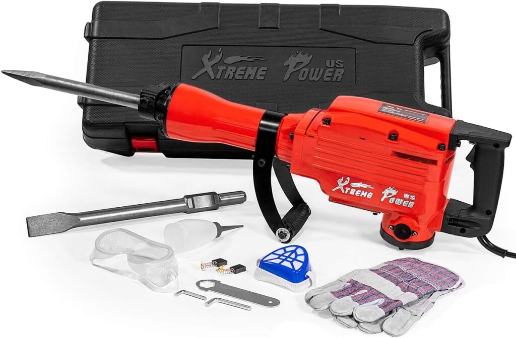 XtremepowerUS 2200Watt Heavy Duty Electric Demolition Jack hammer Concrete Breaker W/Case, Gloves