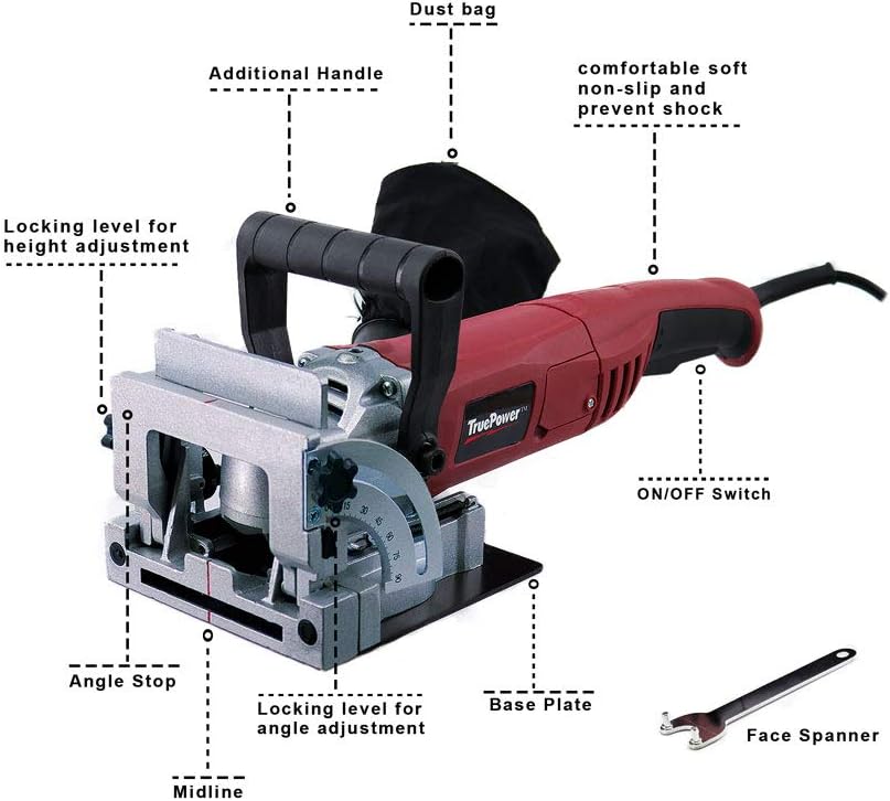 Gino Development 01-0102 TruePower Biscuit Plate Joiner with Carbide Tipped Blade, 4